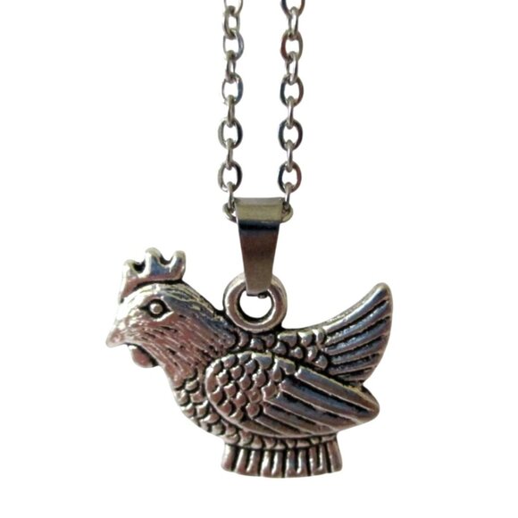 New Chicken Pendant Necklace with 18" Chain  - Farm Animal Bird Jewelry - Picture 3 of 6